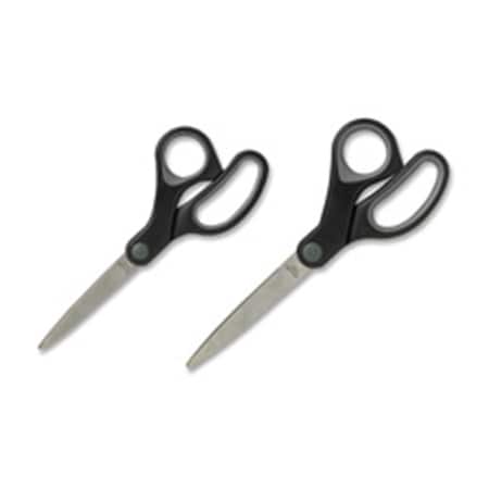 Rubber Grip Straight Scissors - Black & Gray